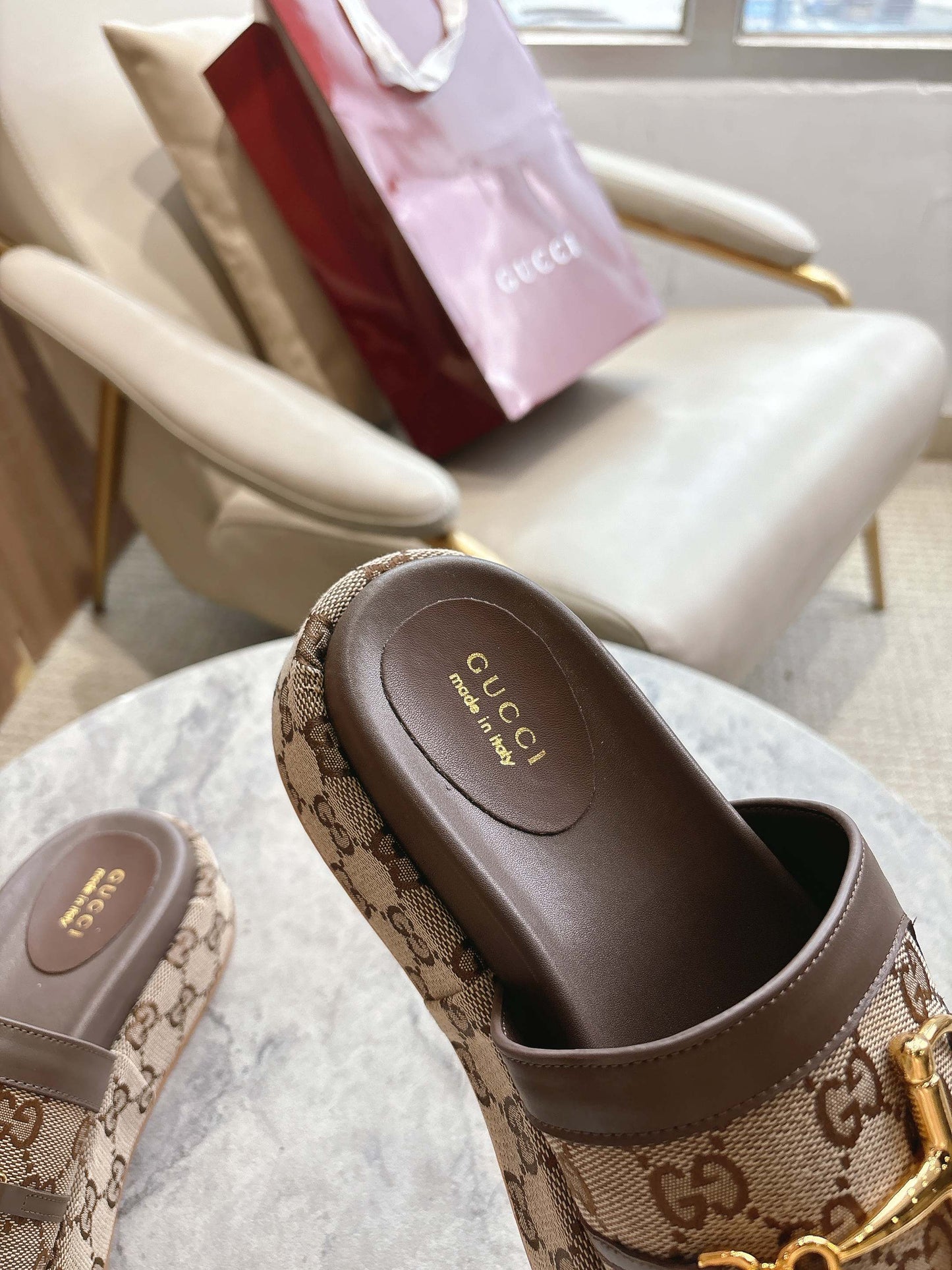 GG saddle buckle thick-soled slippers 0725101409