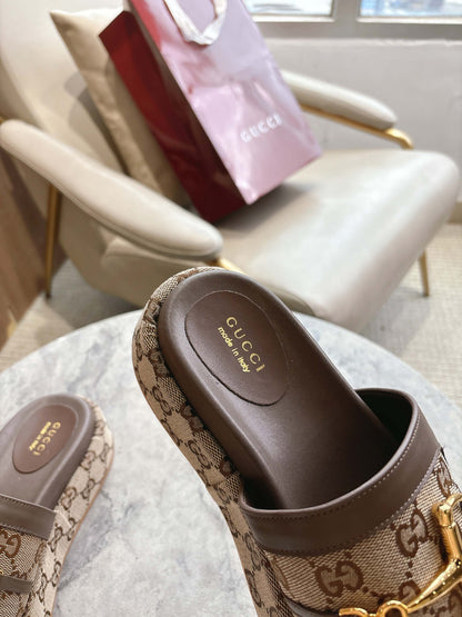 GG saddle buckle thick-soled slippers 0725101409