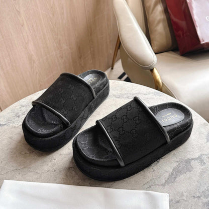 GG saddle buckle thick-soled slippers 0725101409