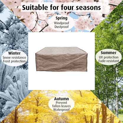 Outdoor Patio Polyester Sofa Cover, 89" L x 65" W x 24" H, Neutral Beige