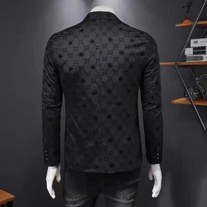 men's jacquard casual suit
