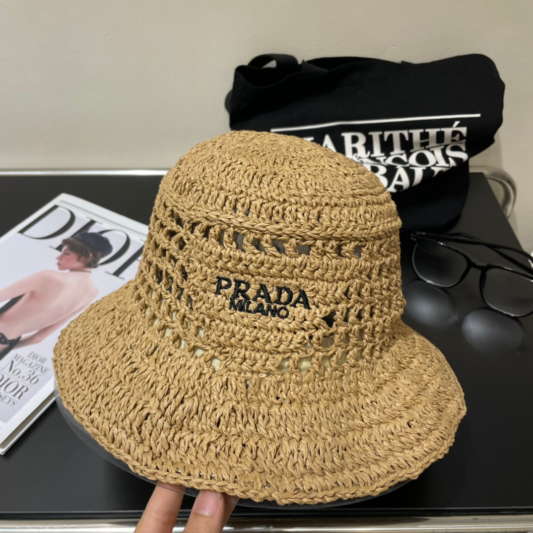 PRD fashion hand-woven straw bucket hat 0724062401