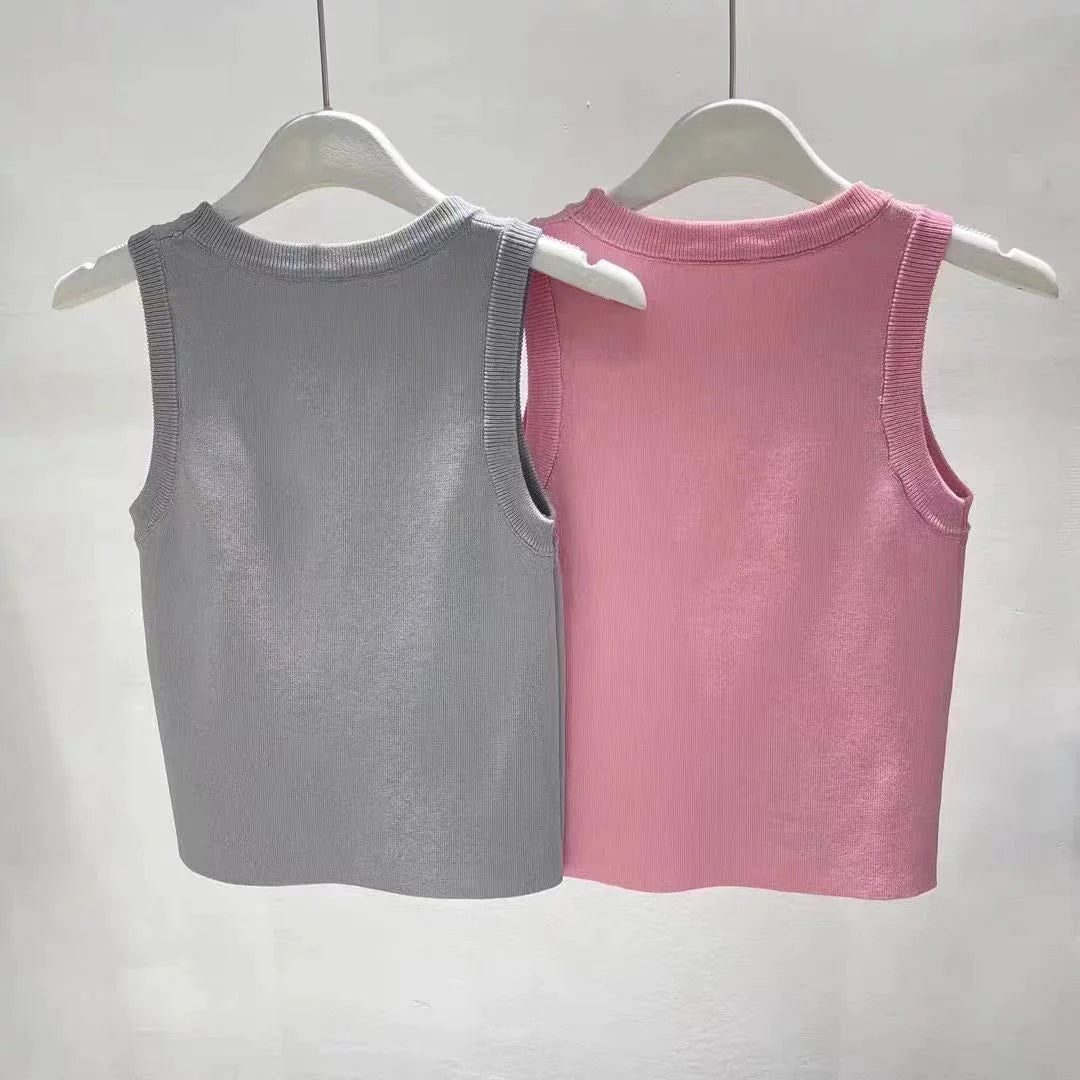 New Letter Knitted Vest Casual Base Shirt Top 1024031202