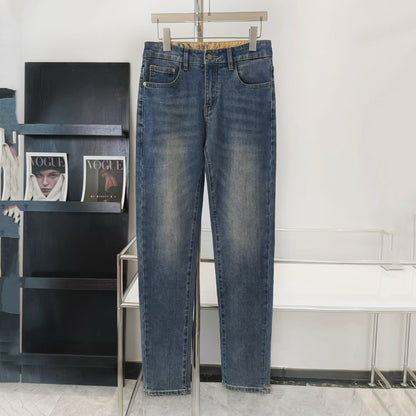 PR Embossed Letters Straight Leg Skinny Jeans 1824091007