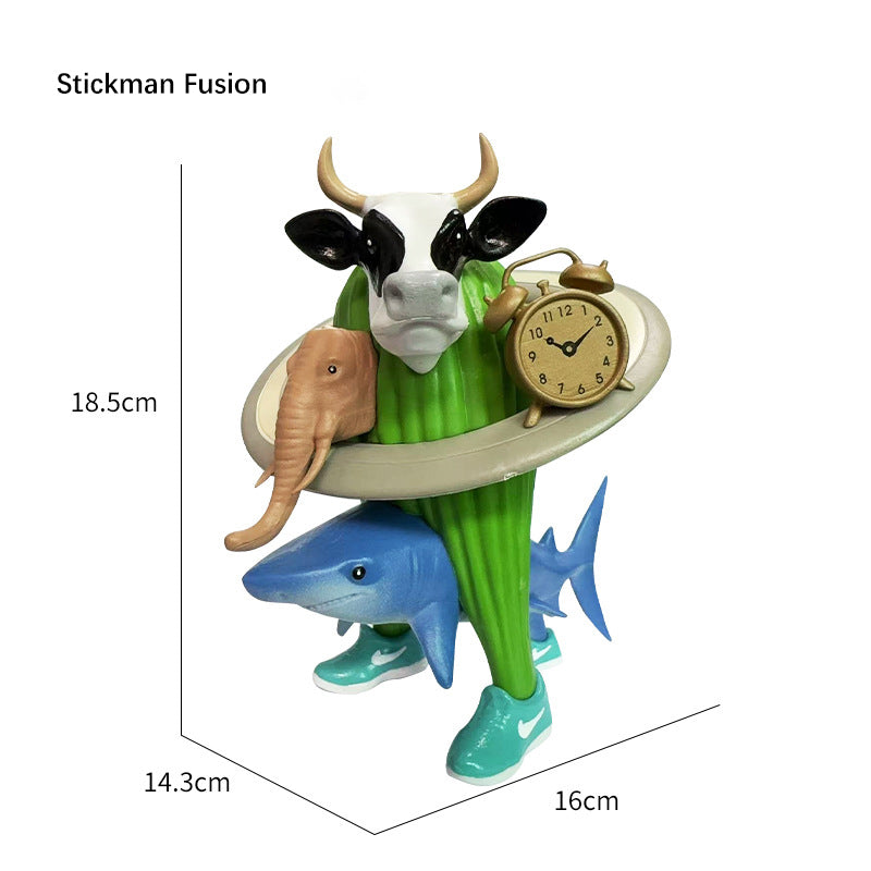 Shan Hai Jing tungtungsahur wooden stick mannequin ornament