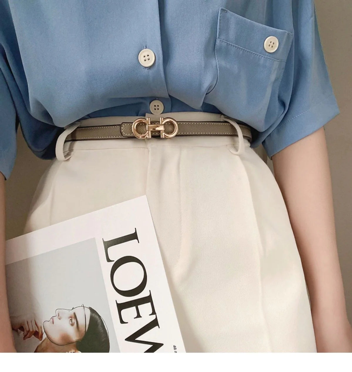 New H Family Leather Fine Belt 1024032019