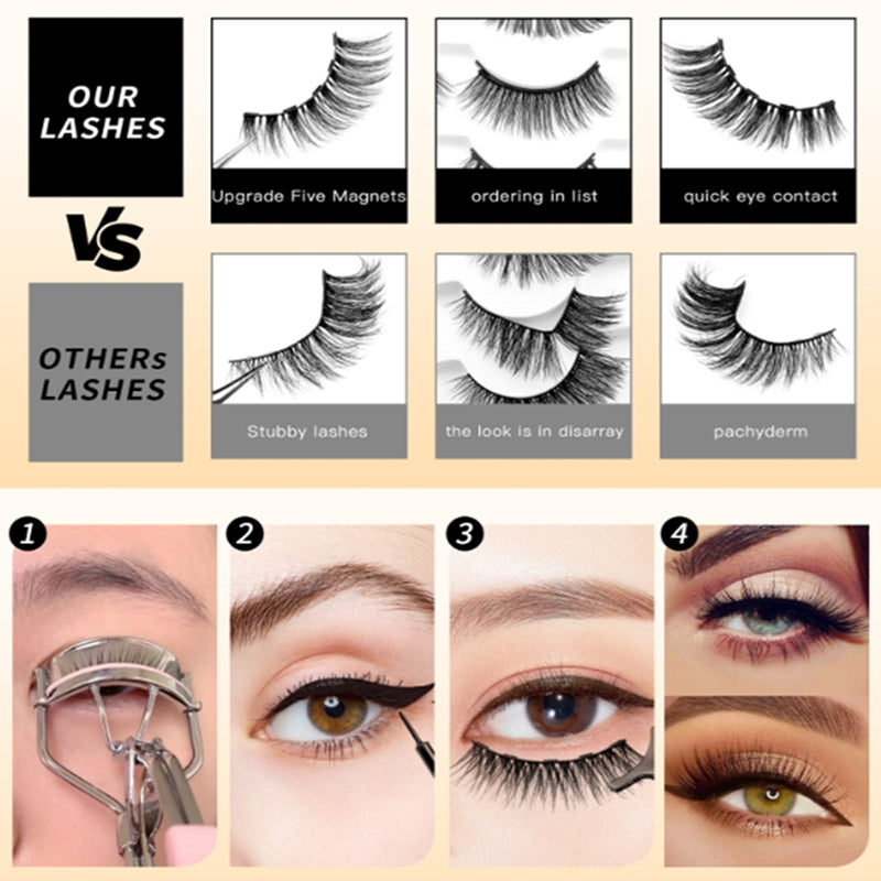Morning Dew 10 Pairs Magnetic Eyelashes Set