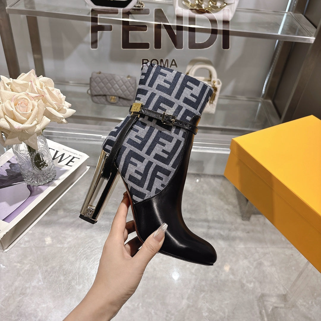 FD Round toe leather Delfina boots 1824111503