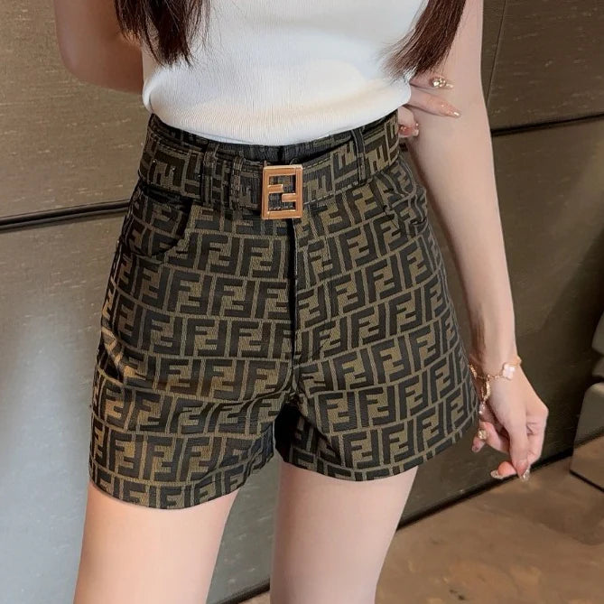 New women's fashion versatile printed shorts 1025051209