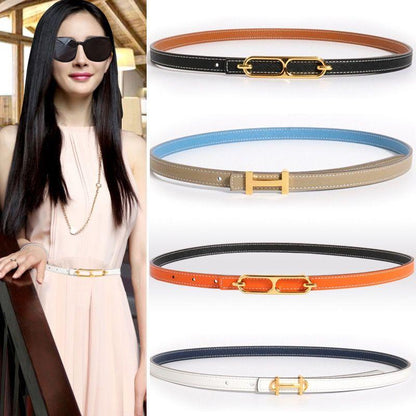 New H Family Leather Fine Belt 1024032019