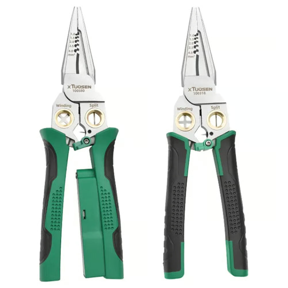 Outdoorfun 8 in 1 Wire Stripper Twister for Cutting and Pulling Wires Cable Scissors,Voltage Tester Pliers