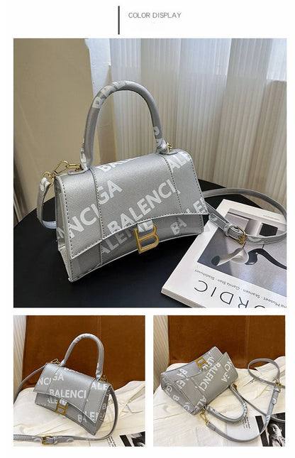 High-grade Texture Letter Hourglass Bag Single-shoulder Portable Crossbody Fashion Bag 1024041102