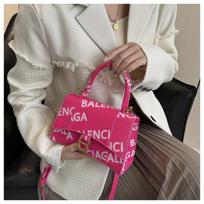 High-grade Texture Letter Hourglass Bag Single-shoulder Portable Crossbody Fashion Bag 1024041102
