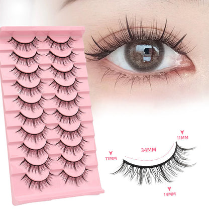 Coral Myth 10 Pairs Natural Glue-on Lashes