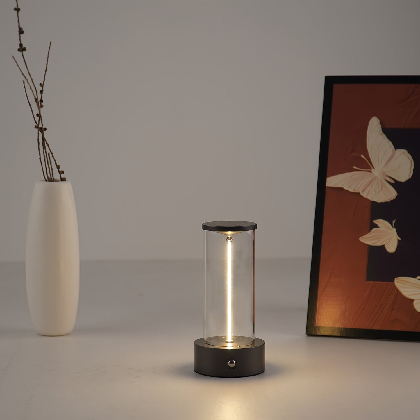 Rechargeable bedside quantum light dimmable with breathing variable light