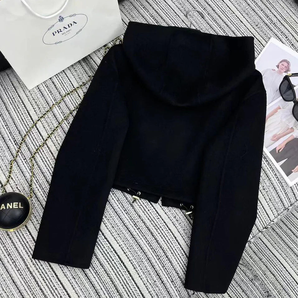 High end hooded knitted sweater 1024111506