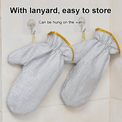 Waterproof and oil-proof dishwashing steel wool gloves