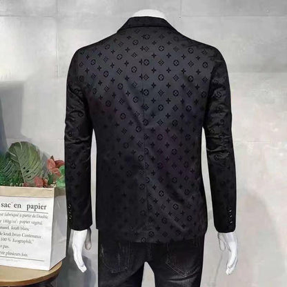 New suit jacket high-end flocking men's suit jacket