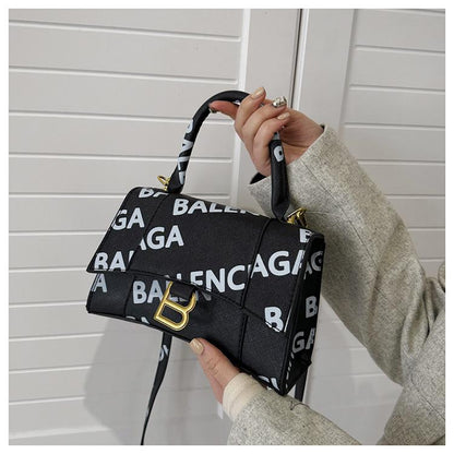 High-grade Texture Letter Hourglass Bag Single-shoulder Portable Crossbody Fashion Bag 1024041102
