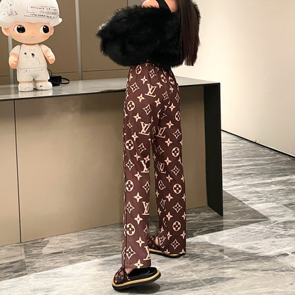 print wide-leg pants