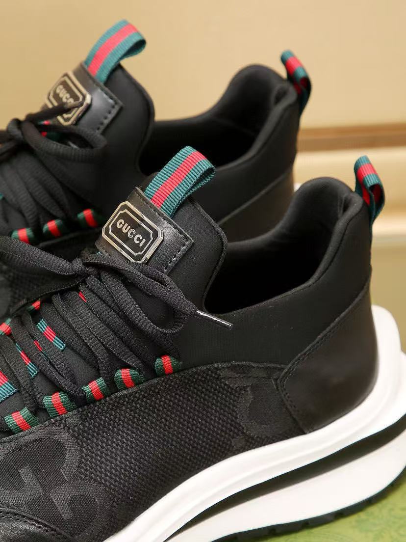 GG luxury fashion large print rubber sole sneakers 0725010201