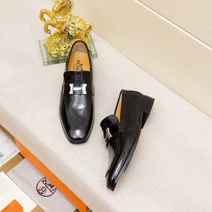 HMS Fashion Men's Cowhide Leather Shoes 0725022102