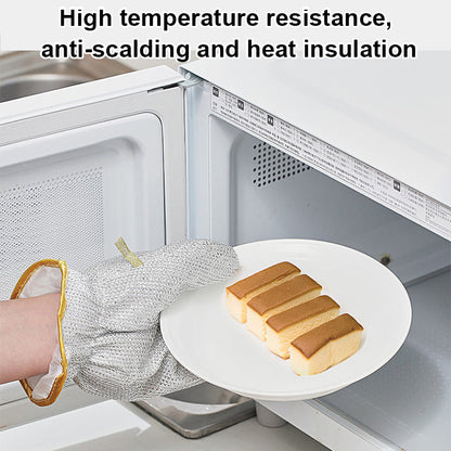 Waterproof and oil-proof dishwashing steel wool gloves