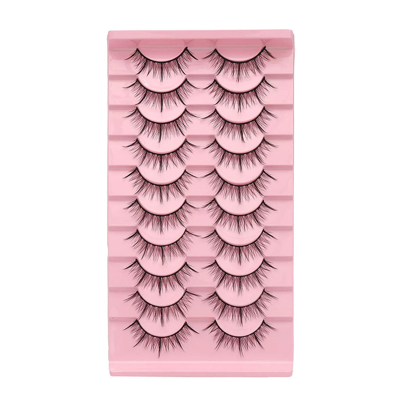 Coral Myth 10 Pairs Natural Glue-on Lashes