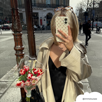 Ditsy Strawberries Phone Case - Soft White