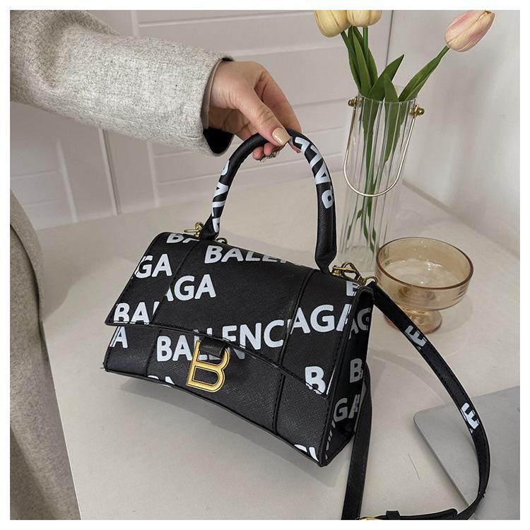 High-grade Texture Letter Hourglass Bag Single-shoulder Portable Crossbody Fashion Bag 1024041102