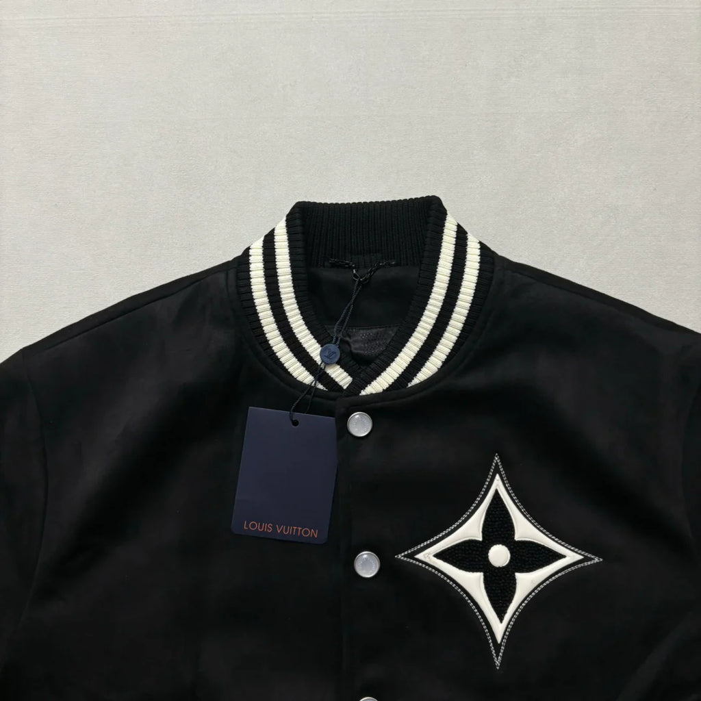 New Unisex Aviator Suede Floral Baseball Jacket 1024101007