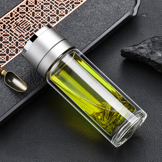 Glass tea bottle with tea infuser