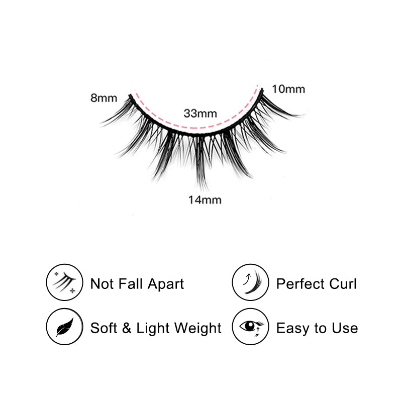 Tropical 10 Pairs Natural Glue-on Lashes