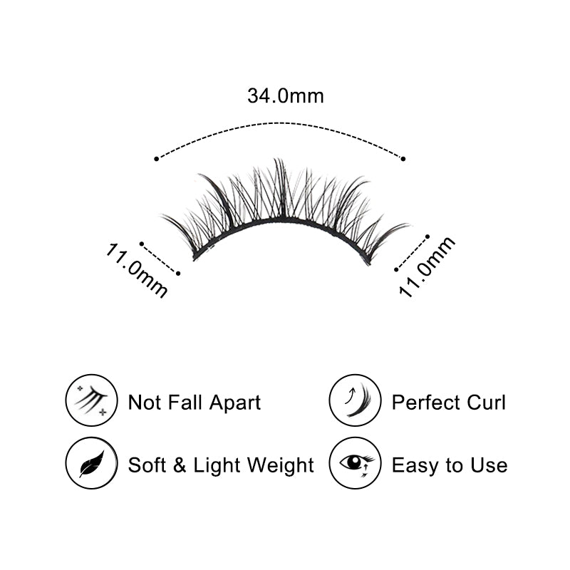 Coral Myth 10 Pairs Natural Glue-on Lashes