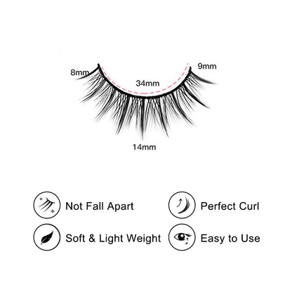 Tropical 10 Pairs Natural Glue-on Lashes