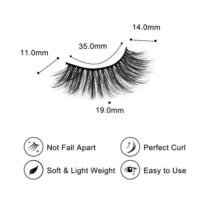 Born to Love 3 Pairs Natural Glue-on Lashes
