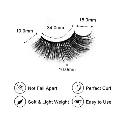 Born to Love 3 Pairs Natural Glue-on Lashes
