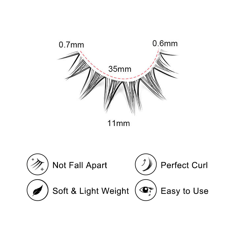 Jungle Fever 5 Pairs Natural Glue-on Lashes