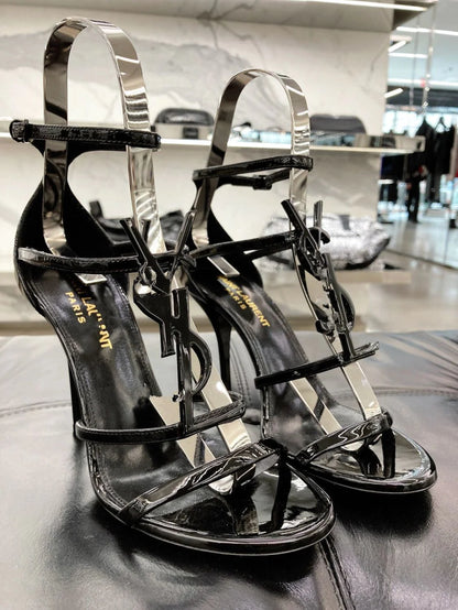 Summer New Genuine Leather Stiletto With Socialite Letter Buckle High-heeled ShoesPD05202412406