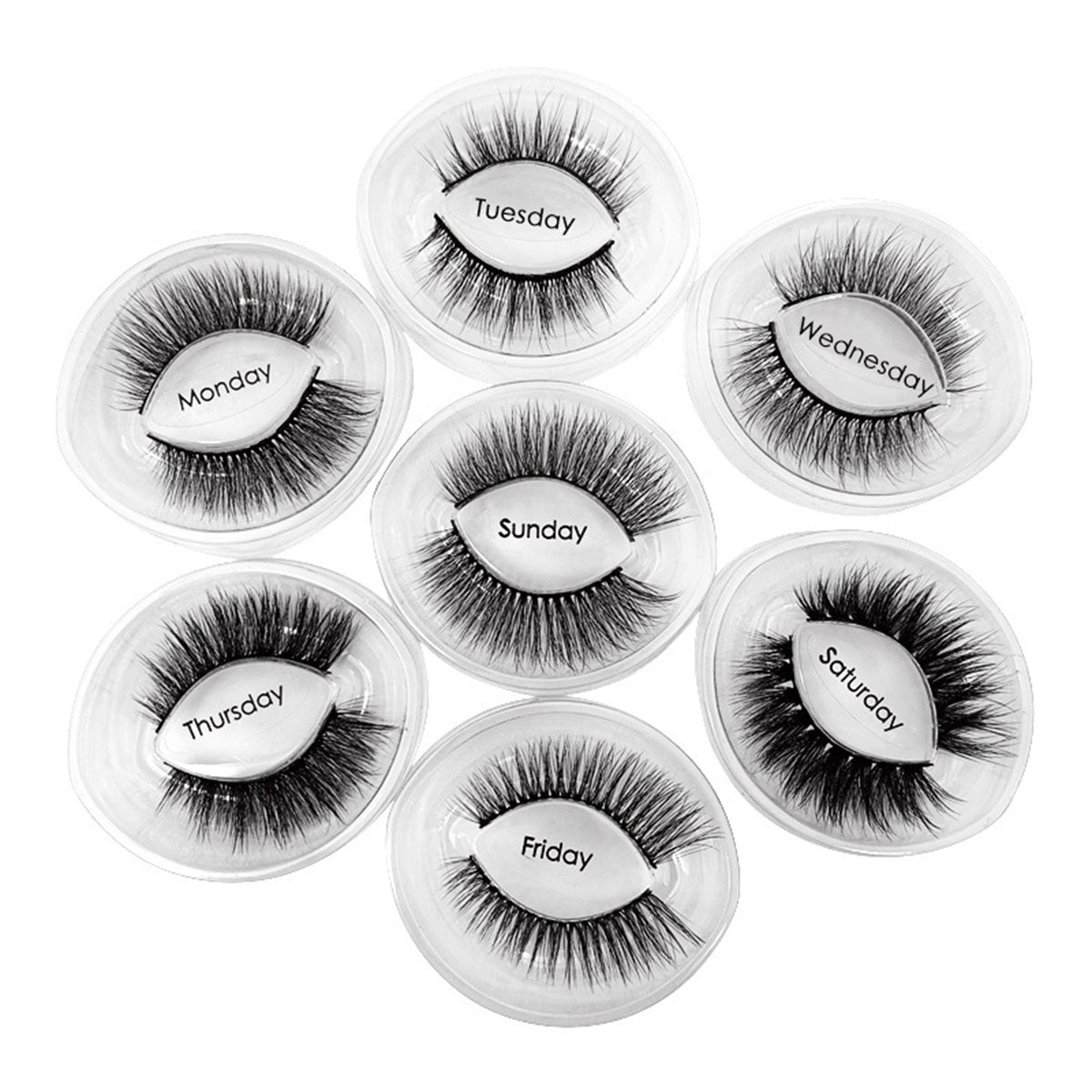 Chic Week 7 Pairs Natural Glue-on Lashes
