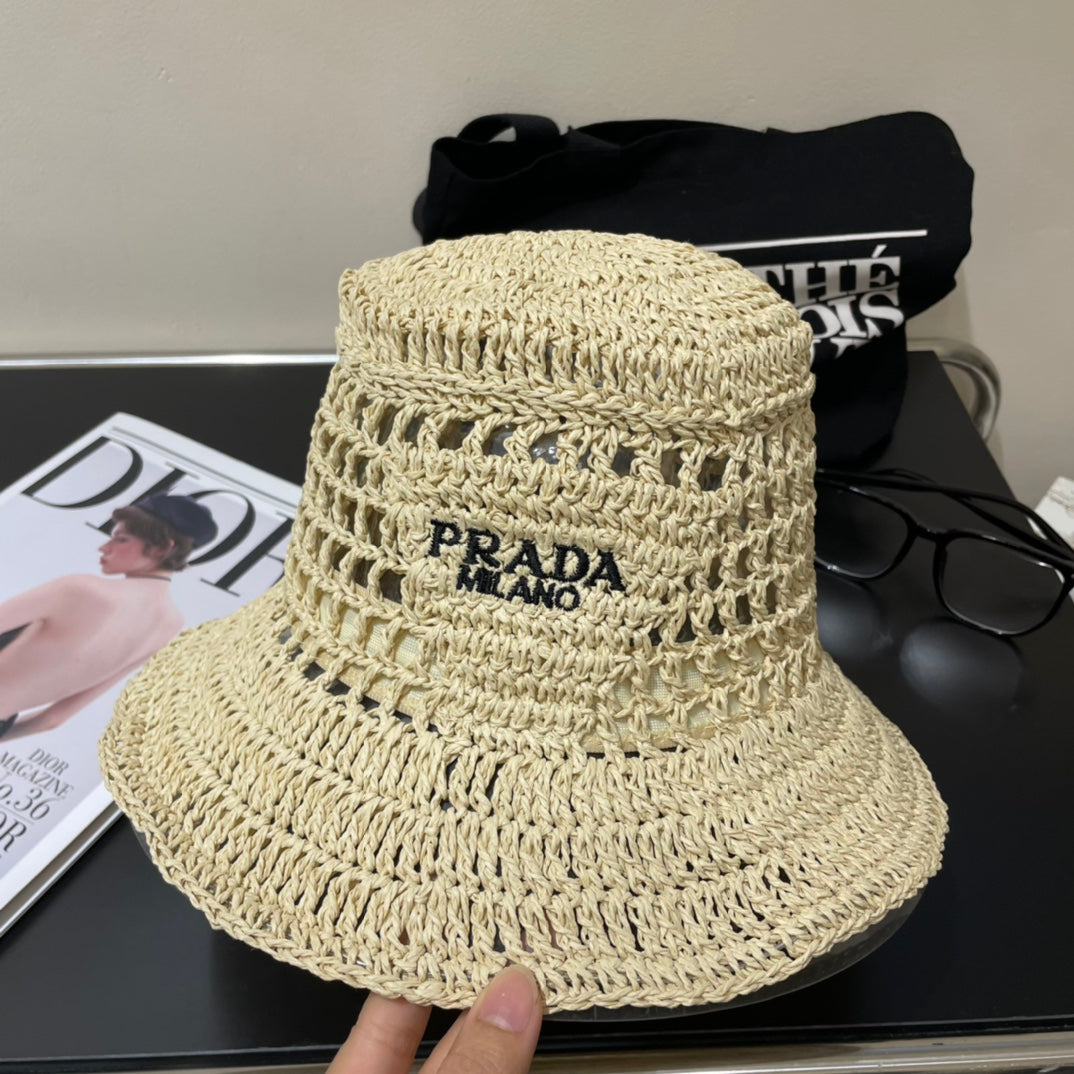 PRD fashion hand-woven straw bucket hat 0724062401