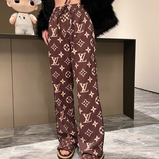 print wide-leg pants