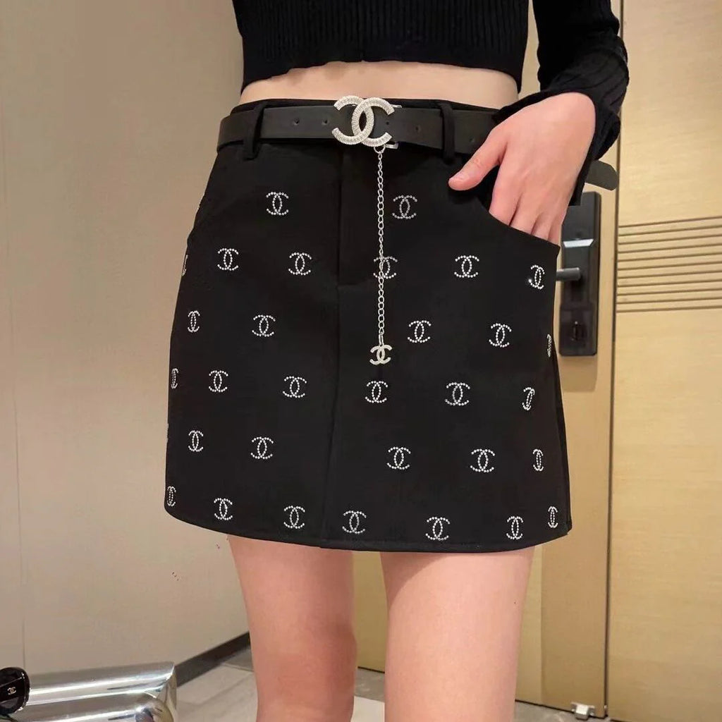 New Entry Light Luxury Spice Girl Full Hot Diamond Skirt 1024040130