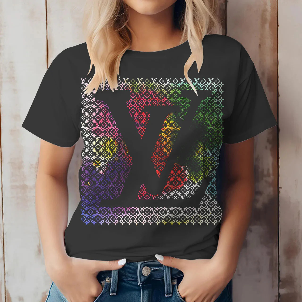 New fashion and versatile printed short sleeves 3D1024051118