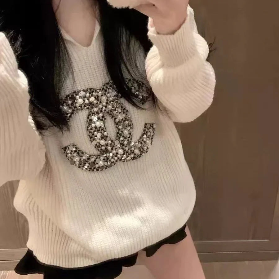 High end hooded knitted sweater 1024111505