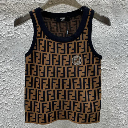 Old flower versatile knitted vest 1025022840