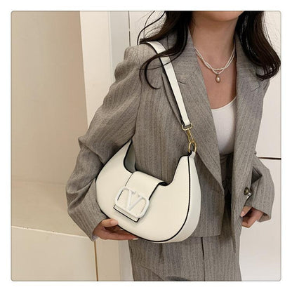 New Solid Color Litchi Underarm Bag Fashion Shoulder Bag 1024051518