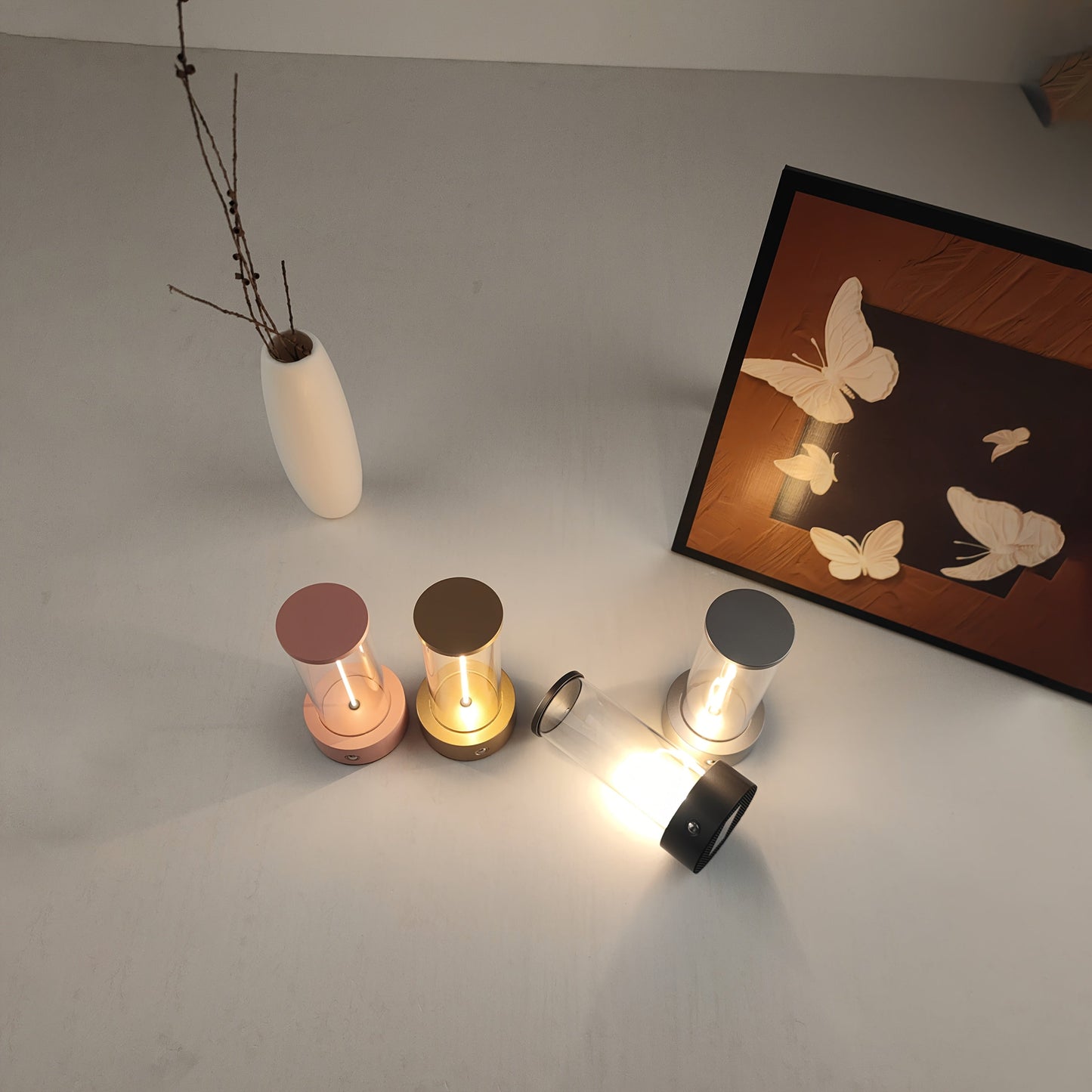 Rechargeable bedside quantum light dimmable with breathing variable light