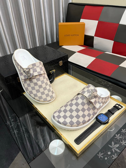 Lvv fashion casual plaid slippers 0725082903