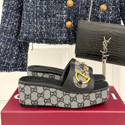 GG Thick-soled slippers with horse bit buckles 0725102402